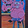 Tuesday 21 October 2008 - Two Little Pigs - similar to Dedman's post a couple of days ago - and I have posted a similar one before, here
http://hippyfromoz.smugmug.com/gallery/4321789_ZLmop/1/280731729_R2wbQ/Large
 - one of the hundreds of telecom boxes around town painted by local artists - this one is found alongside Bonaparte's Hotel in the Valley (Fortitude Valley).