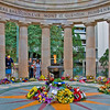 HippyfromOz > Friday 25 April 2008 - Today is ANZAC day - this is the Eternal Flame in the Shrine of Remembrance War Memorial in Brisbane Anzac Square.
My dad fought in the Battle of Tarakan at Borneo in WWII, my paternal grandfather served in France in WWI (and WWII), and his brother lies in the Netley Military Cemetery in the UK.
The fence hasn't always been there - the council was forced to erect it to deter the homeless from roasting pigeons in the flames - lots of available pigeons around the city parks.