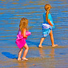 HippyfromOz > Friday May 9 2008 - My nieces' girls paddling in the water at Victoria Point - what were they looking at ?